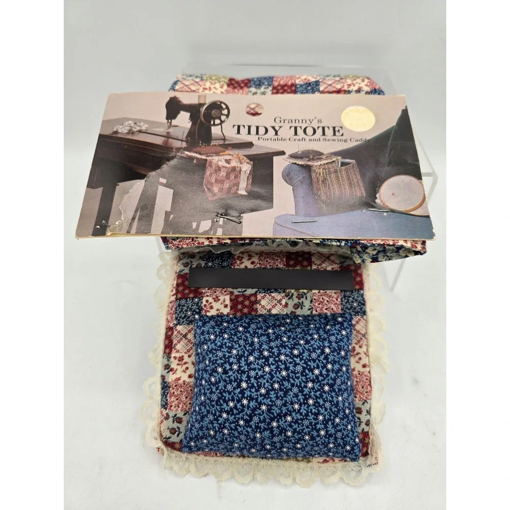 VTG New Granny's Tidy Tote Sewing Caddy‎ Craft Kit 1982 Patch quilt Pattern